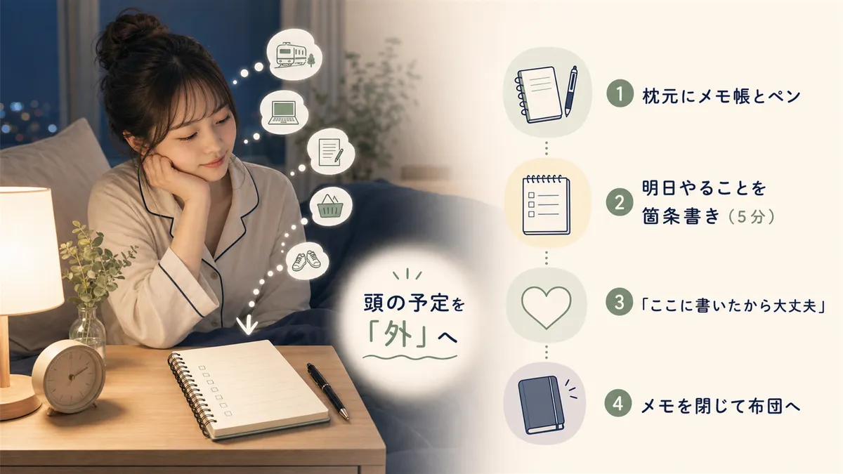 書き出すことで頭の中の予定を「外」に出す方法を解説します。