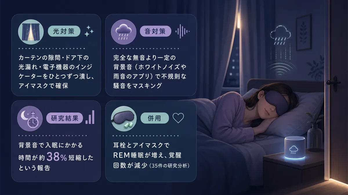 光と音の環境を快適にする具体的な方法を解説します。