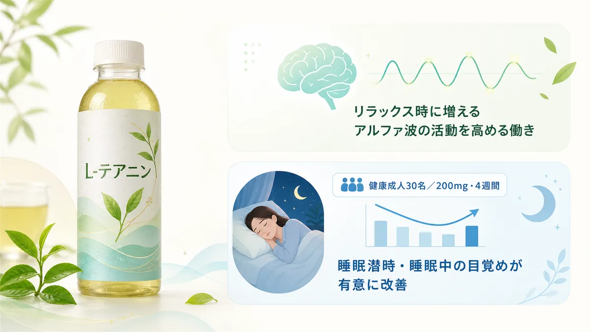 Lテアニン配合飲料の特徴と期待できる効果を紹介します。