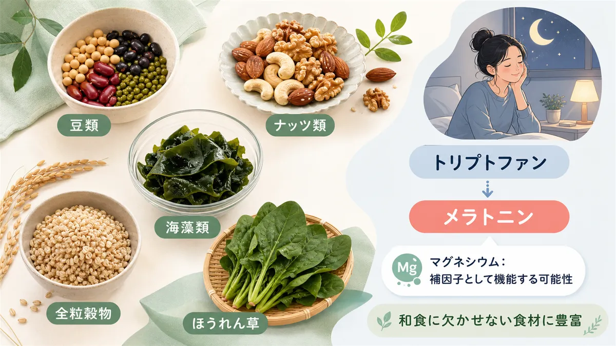 マグネシウムが豊富な食材と睡眠への効果を紹介します。