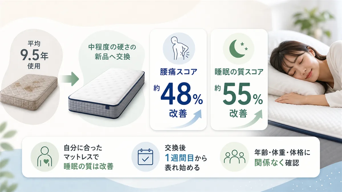 自分に合ったものに替えるだけで睡眠の質は改善することが複数の研究で確認されており、そのメカニズムを解説します。