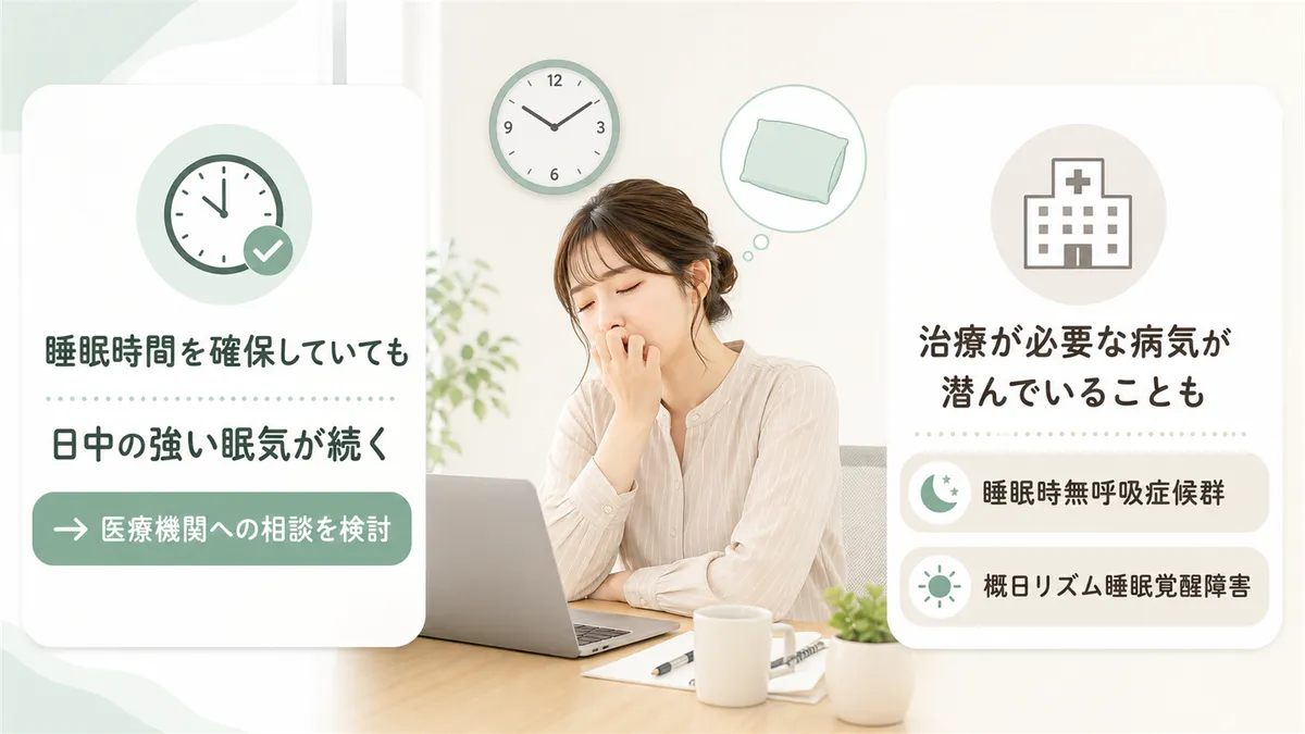 受診を検討する目安となるサインを具体的に示し、セルフケアの限界と専門家への相談タイミングを伝えます。