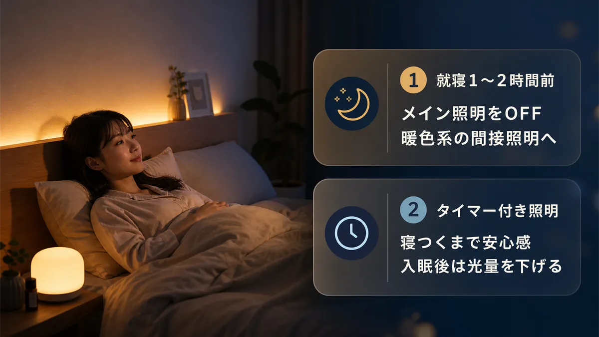 すぐに実践できる寝室の照明アレンジを紹介し、恐怖感と睡眠の質を両立させる方法を提案します。