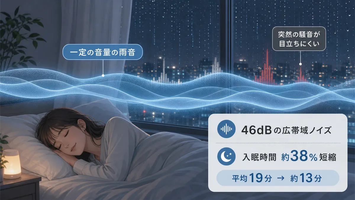 雨音が環境騒音を覆い隠すマスキング効果の仕組みを解説します。