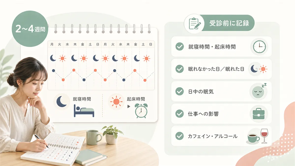 受診前に記録しておくと役立つ情報や、受診のタイミングについて案内します。