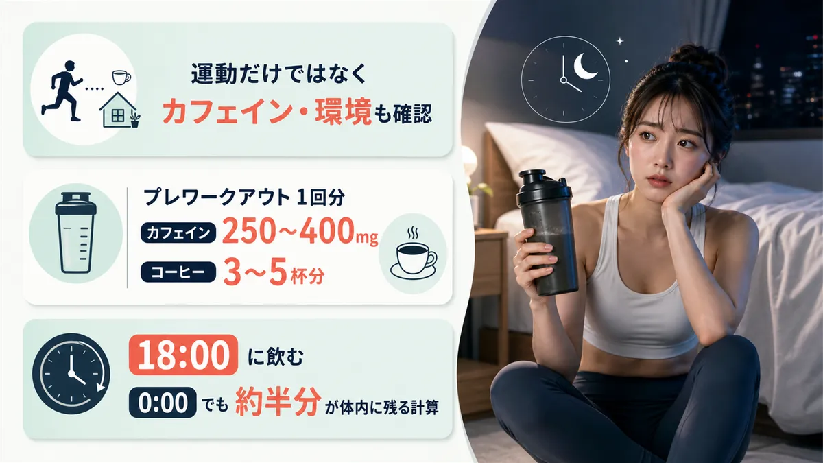 運動だけでなく、カフェインや環境など他の要因の可能性も指摘します。