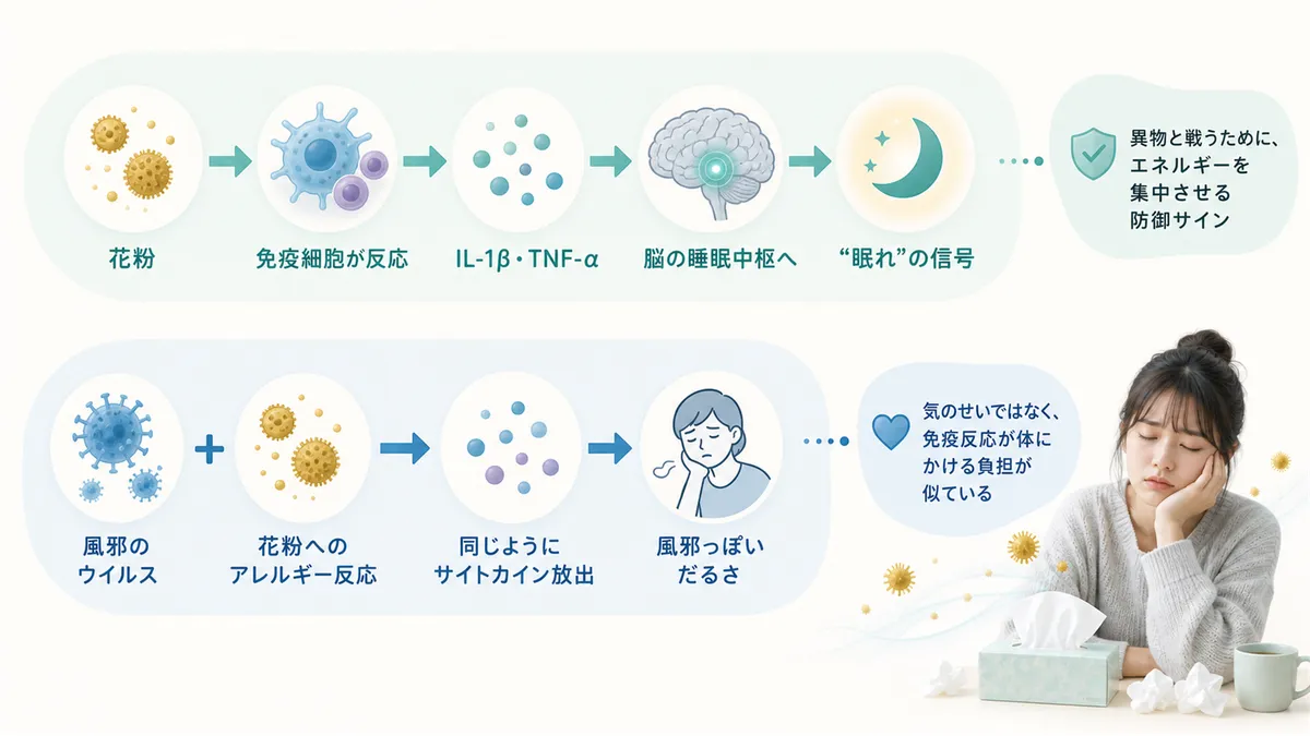 脳の覚醒スイッチがブロックされる仕組みや、眠気の出にくい薬を医師に相談するポイントを紹介します。