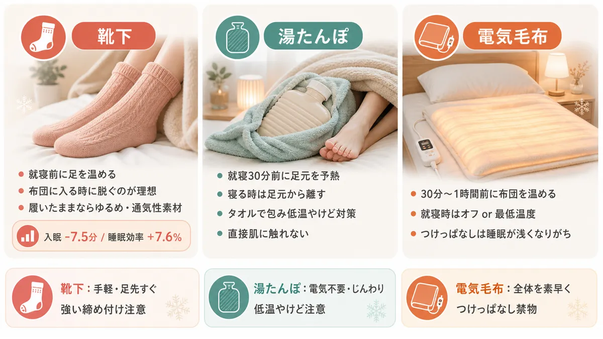 それぞれの使い方の注意点や道具別の比較を紹介します。