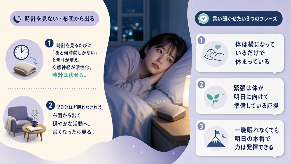 時計を見ない・布団から出る選択肢、自分に言い聞かせたい3つのフレーズを紹介します。