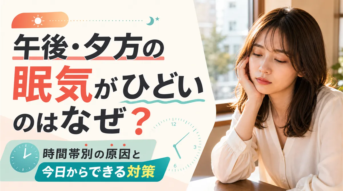 午後や夕方の眠気がひどいのはなぜ？時間帯別の原因と今日からできる対策