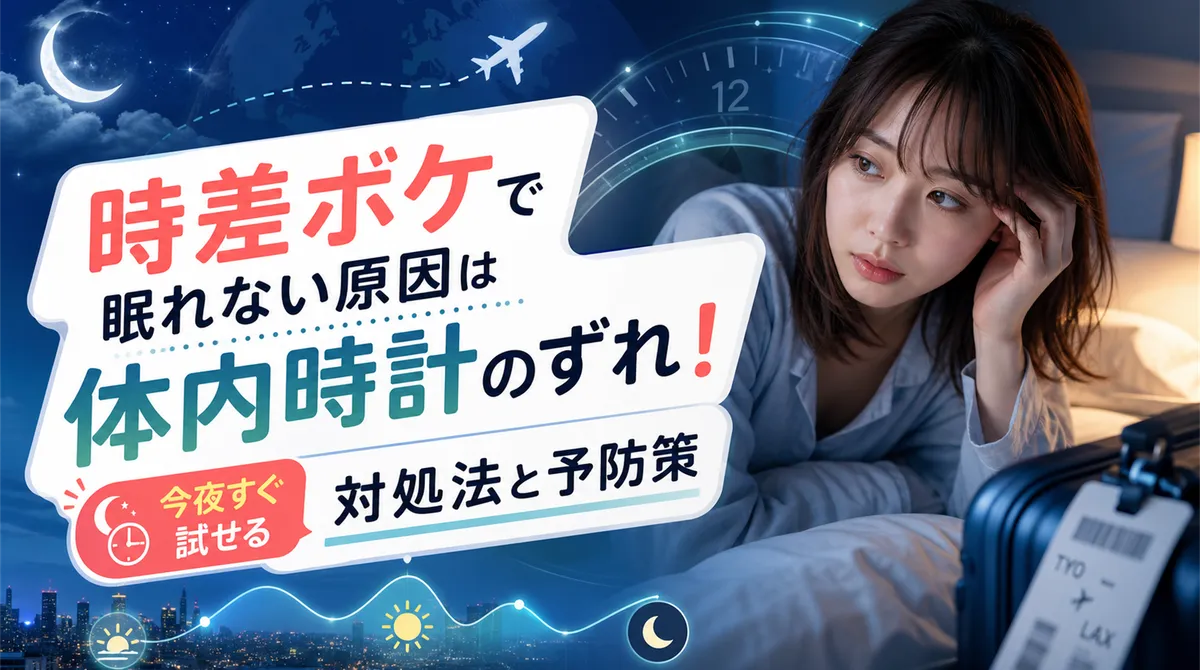 時差ボケで眠れない原因は体内時計のずれ！今夜すぐ試せる対処法と予防策