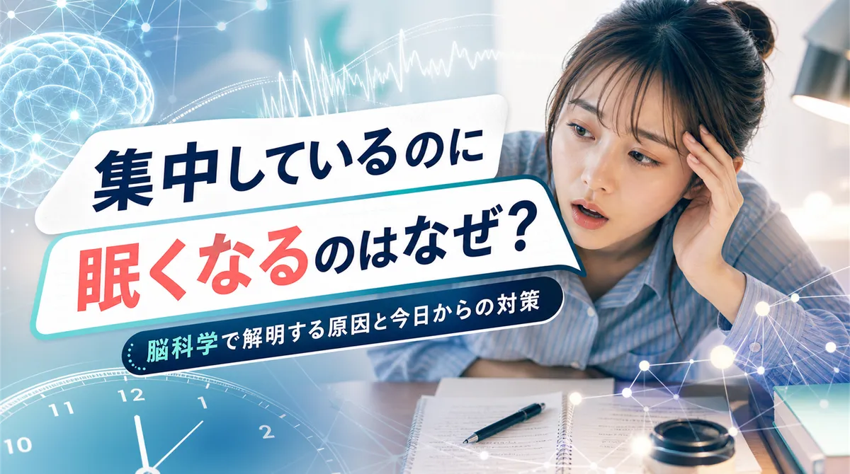集中しているのに眠くなるのはなぜ？脳科学で解明する原因と今日からの対策