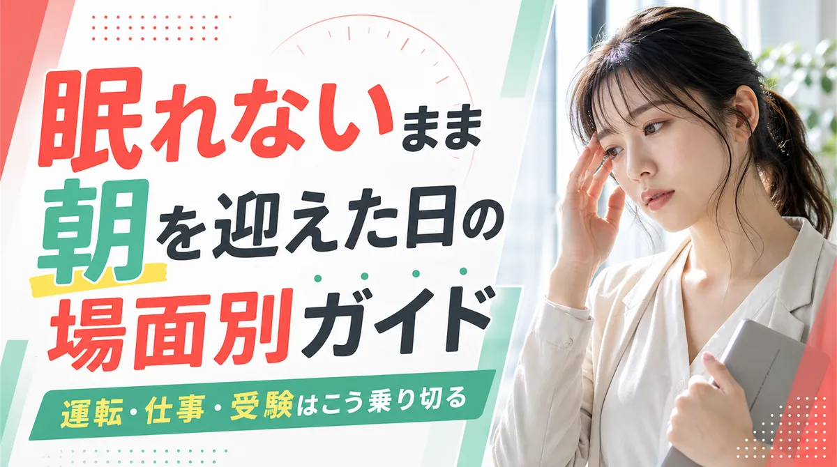 眠れないまま朝を迎えた日の場面別ガイド 運転・仕事・受験はこう乗り切る
