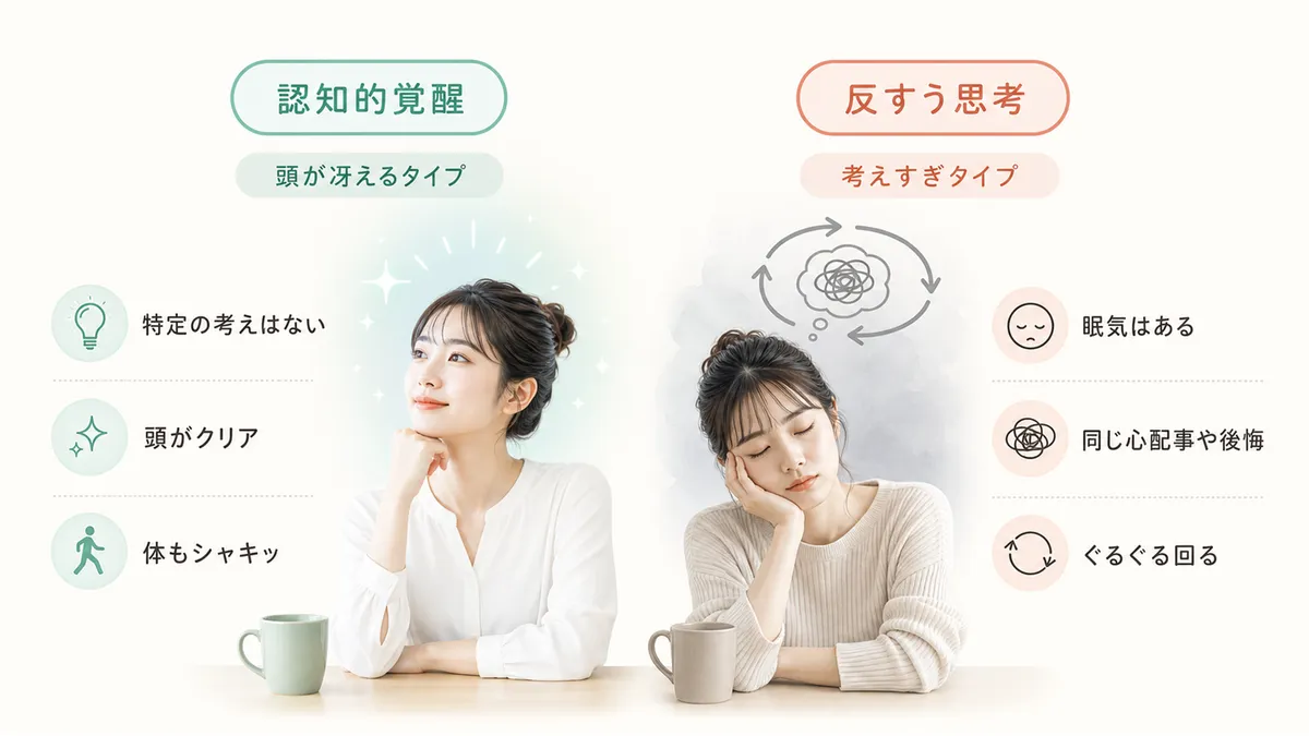 認知的覚醒と反すう思考の見分け方を整理します。